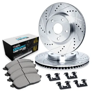 R1 Concepts WGTH1-31101 Brake Rotors - D/S - Silver W/ Euro Ceramic Pads & Hdw